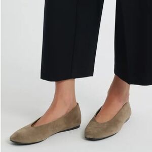 Nordstrom flats 9.5 taupe suede Maddox balletcore minimalist contemporary new$80